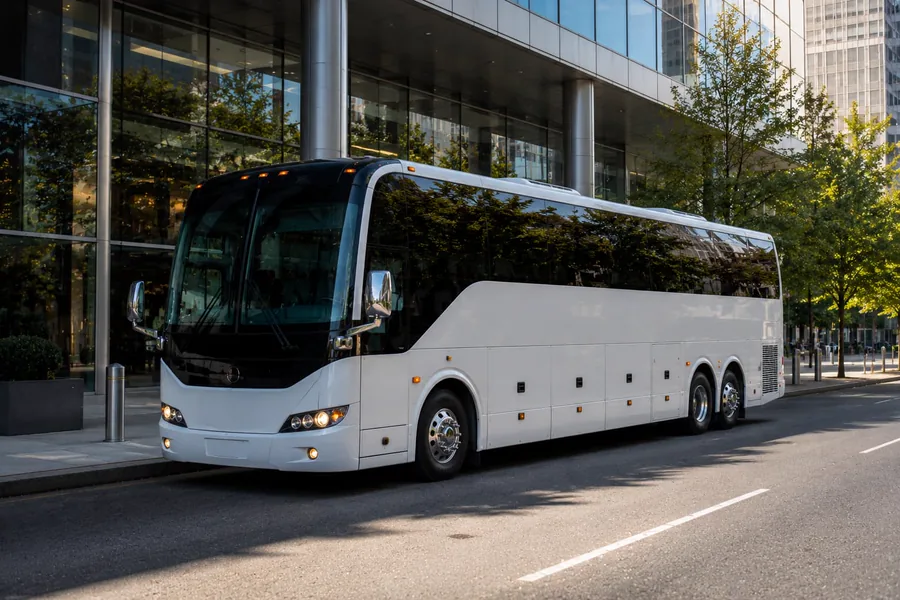 Corporate group travelling by coach